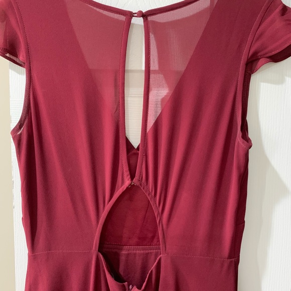 Maxi Burgundy Party Dress - Picture 3 of 4